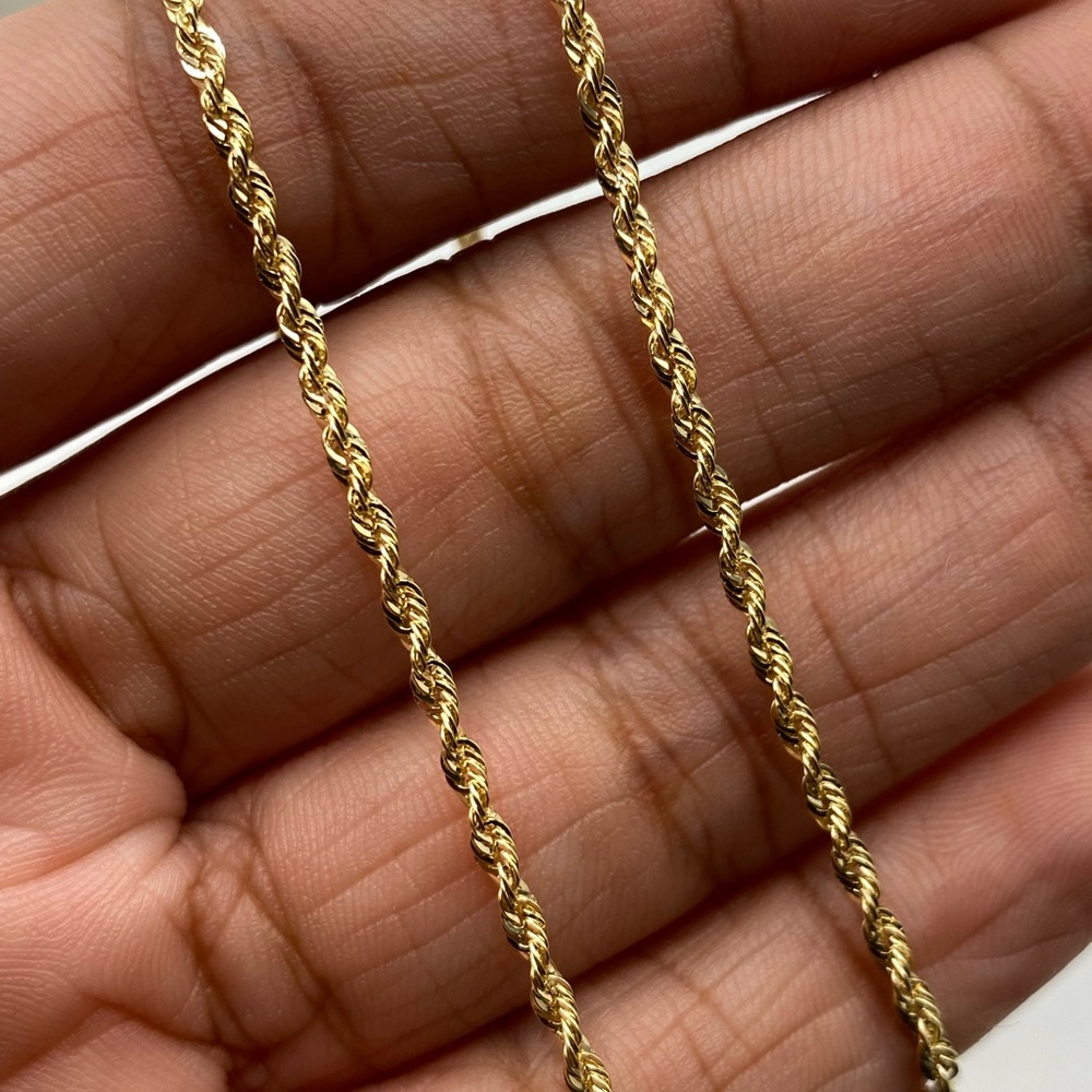 14K Gold Rope Chain Necklace